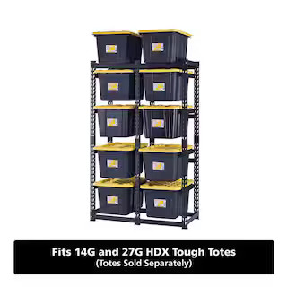 Husky 10-Tote Metal Storage Rack for HDX 14 and 27 Gal. Totes (50 in. W x 78 in. H x 24 in. D) N3... | The Home Depot
