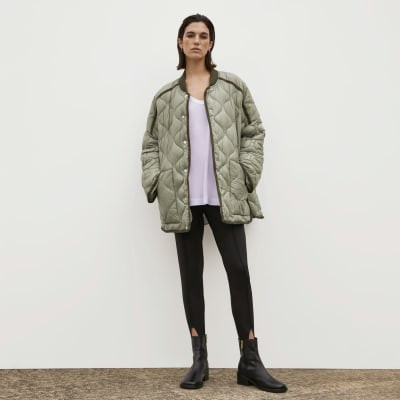 Khaki RI Studio Quilted Jacket | River Island (UK & IE)