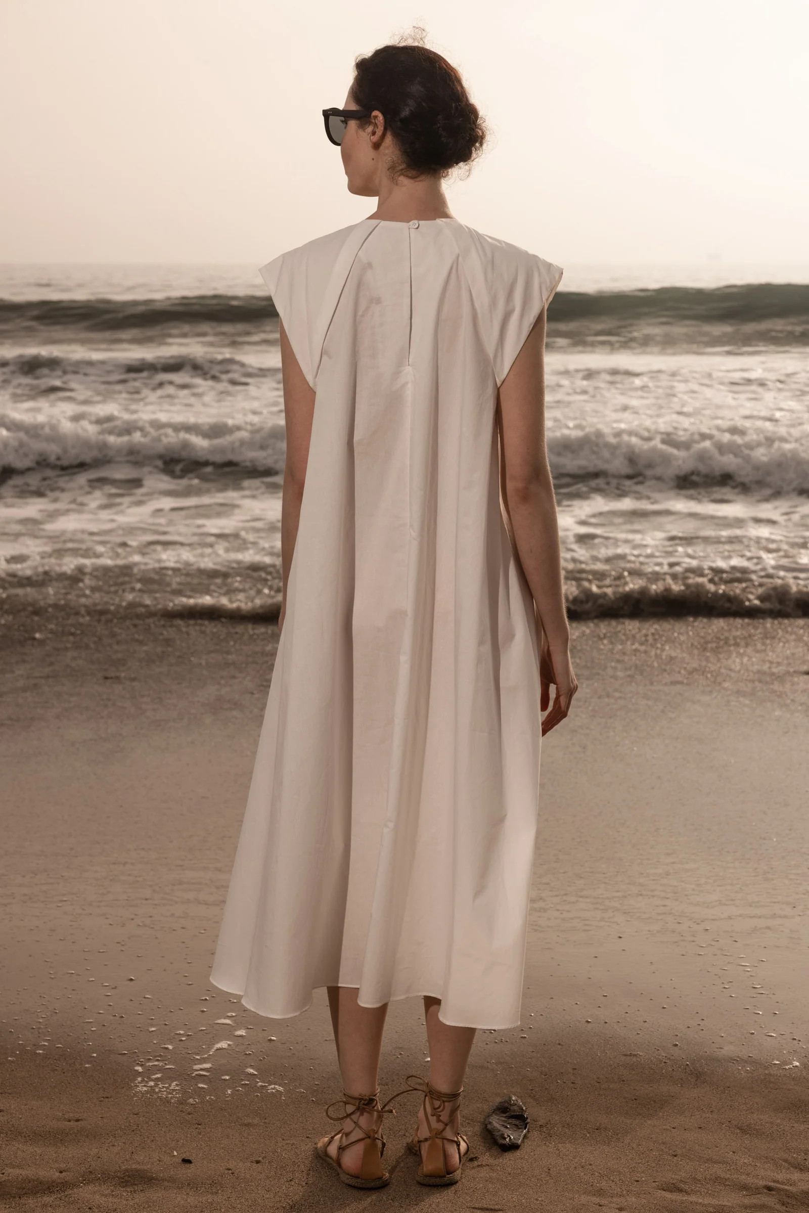 Alice Dress - White Shirting | Heidi Merrick
