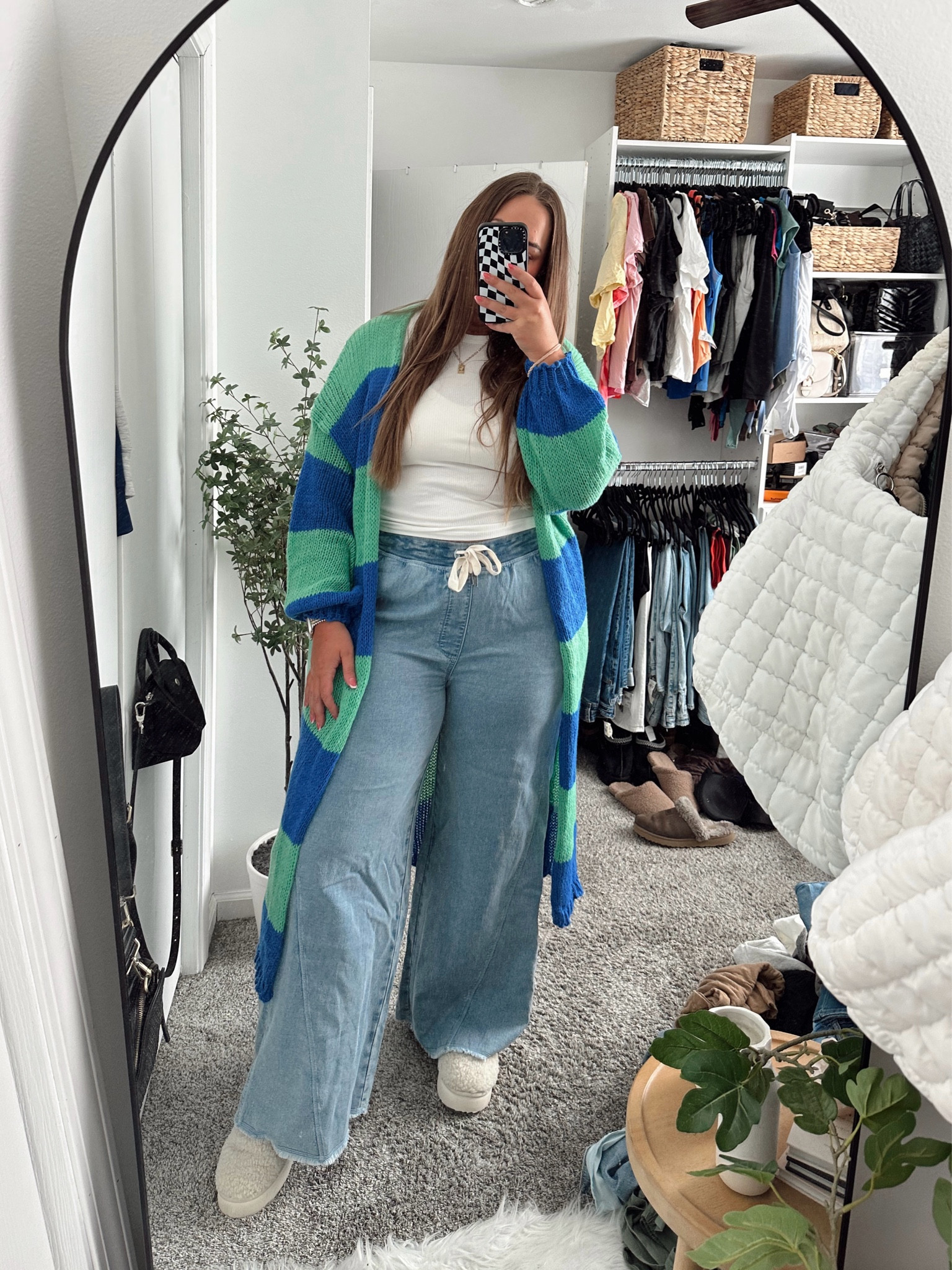 Casual winter OOTD! 
Wearing xl in cardigan, large in tee, xl long in pants. 

Plus size fashion, plus size outfits, everyday style, casual outfit inspo for plus size women, aerie trousers, Amazon cardigan, Amazon style, Amazon fashion finds, affordable fashionn

#LTKPlusSize #LTKFindsUnder50 #LTKSaleAlert