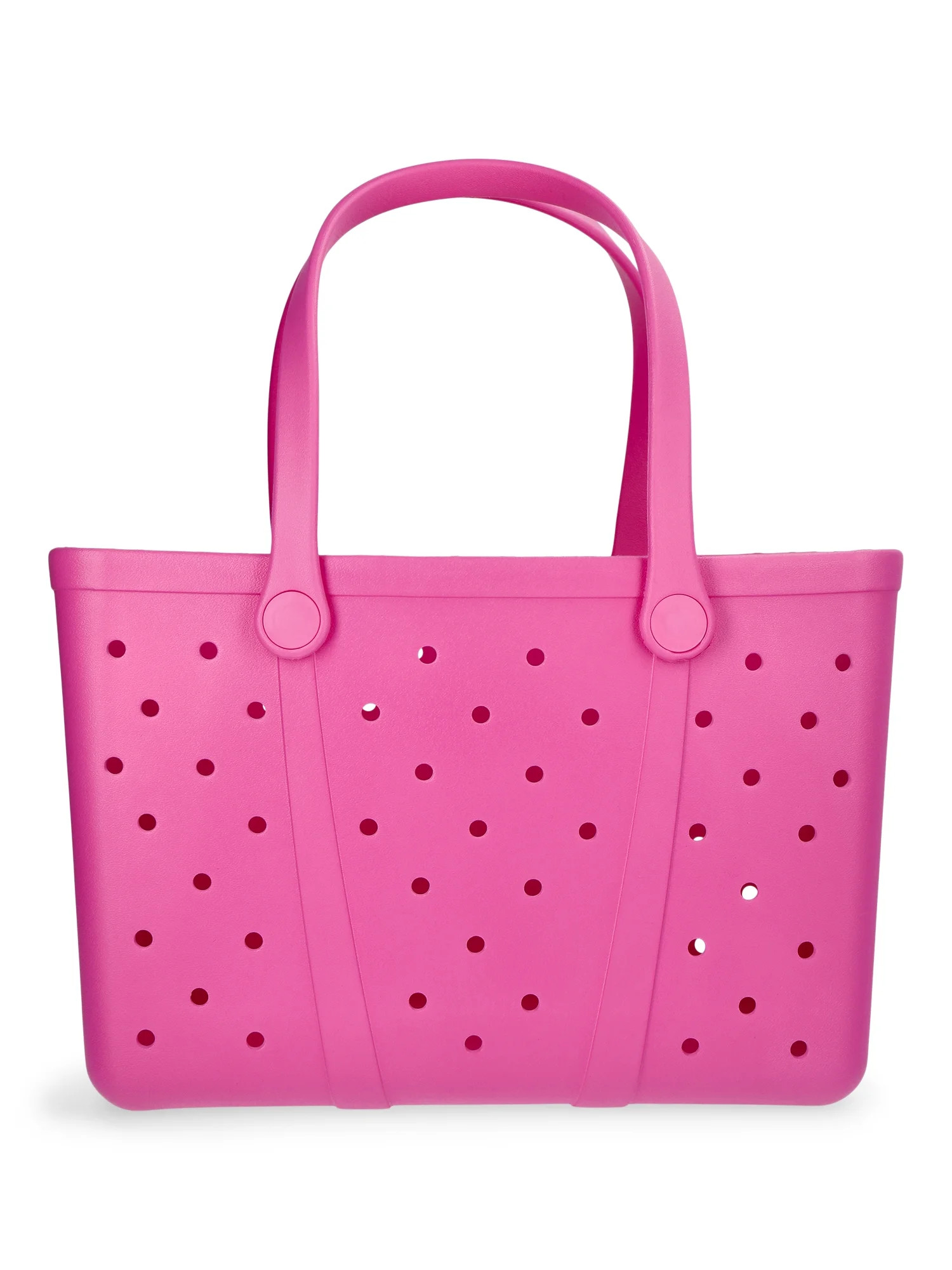 Time and Tru Women's Waterproof EVA Beach Tote Bag, Hot Pink | Walmart (US)