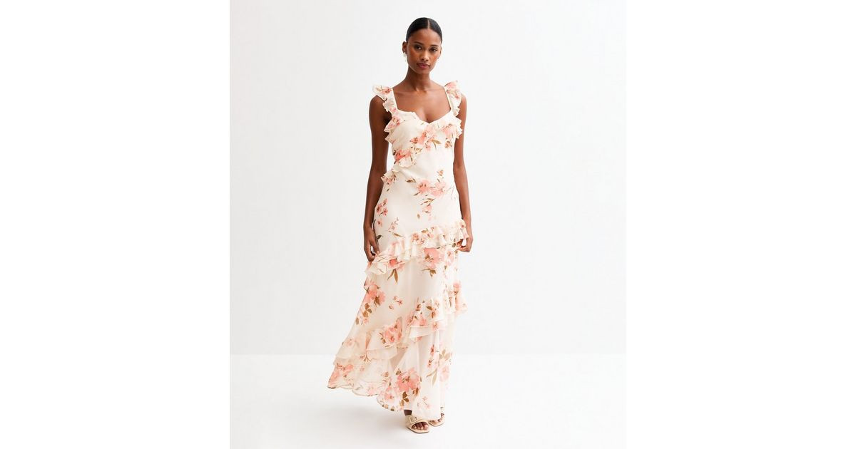 Cream Vintage Floral Print Chiffon Maxi Dress | New Look | New Look (UK)