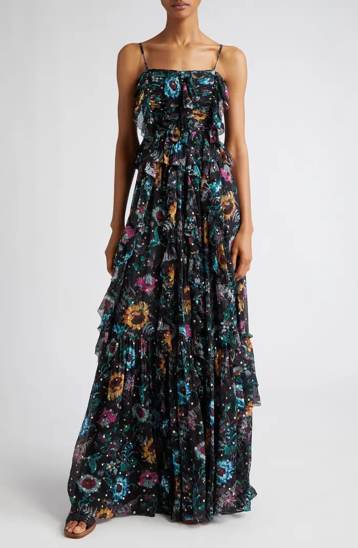 Ulla Johnson Colette Floral Silk Blend Gown | Nordstrom | Nordstrom