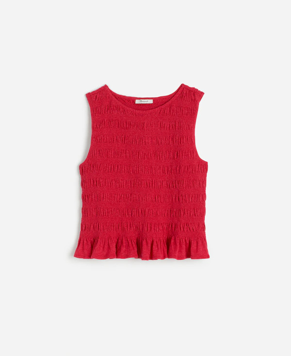 Smocked Boatneck Tank | Madewell | Madewell
