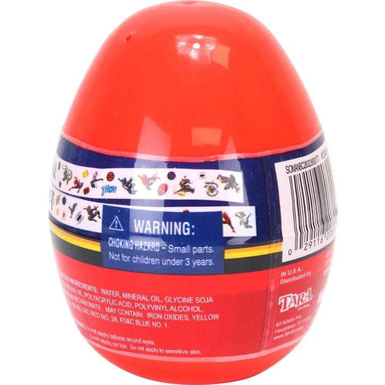 Marvel Spider Man Tattoos Activity Egg, Plastic, Easter Party Favor, 3+ | Walmart (US)