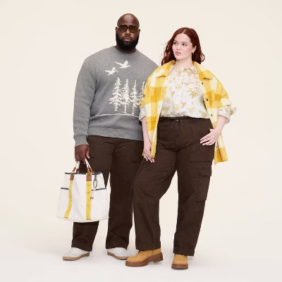 Adult Big & Tall Mid-Rise Straight Leg Slouchy Cargo Pants - Woolrich x Target Brown 2XLT | Target