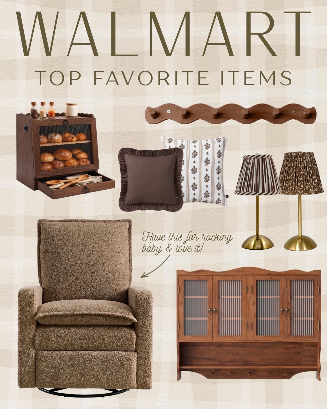 @Walmart  is making new house shopping so fun! The chair is constantly going out of stock so grab it before it’s gone! I personally have it and use it for rocking the baby and it’s one of my favorite pieces in our home 🤎 Love having affordable options that are still stylish!

#newhome #affordabledecor #walmartfinds #walmartholiday #falldecor

#LTKSeasonal #LTKHome