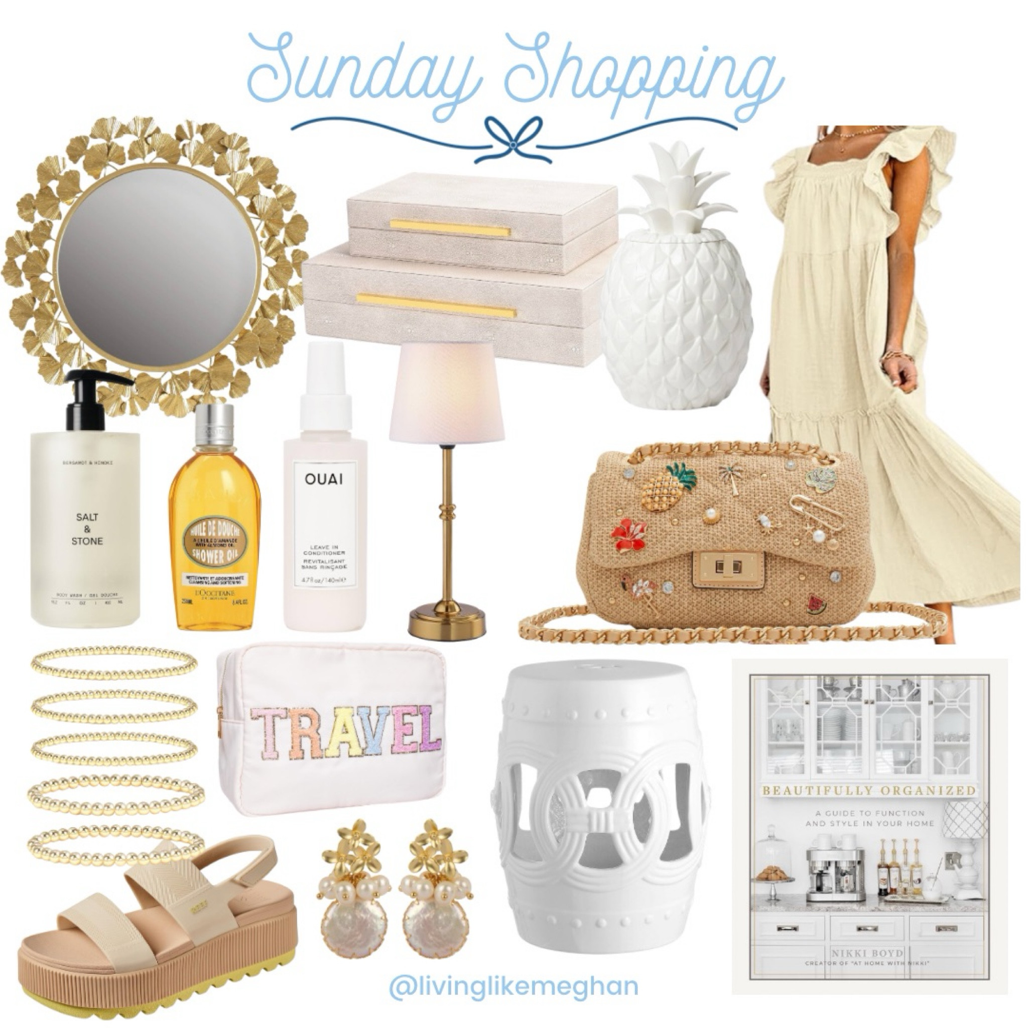 Sunday shopping





Mirror, Amazon, shop with me, handbag, raffia bag, purse, neutrals, neutral fashion, neutral home, home decor, home finds, cookie jar, pineapple, beauty, hair condition, garden stool, books, sandals, wedge, bracelets, beaded bracelets, gold mirror, gold and white

#LTKShoeCrush #LTKHome #LTKItBag