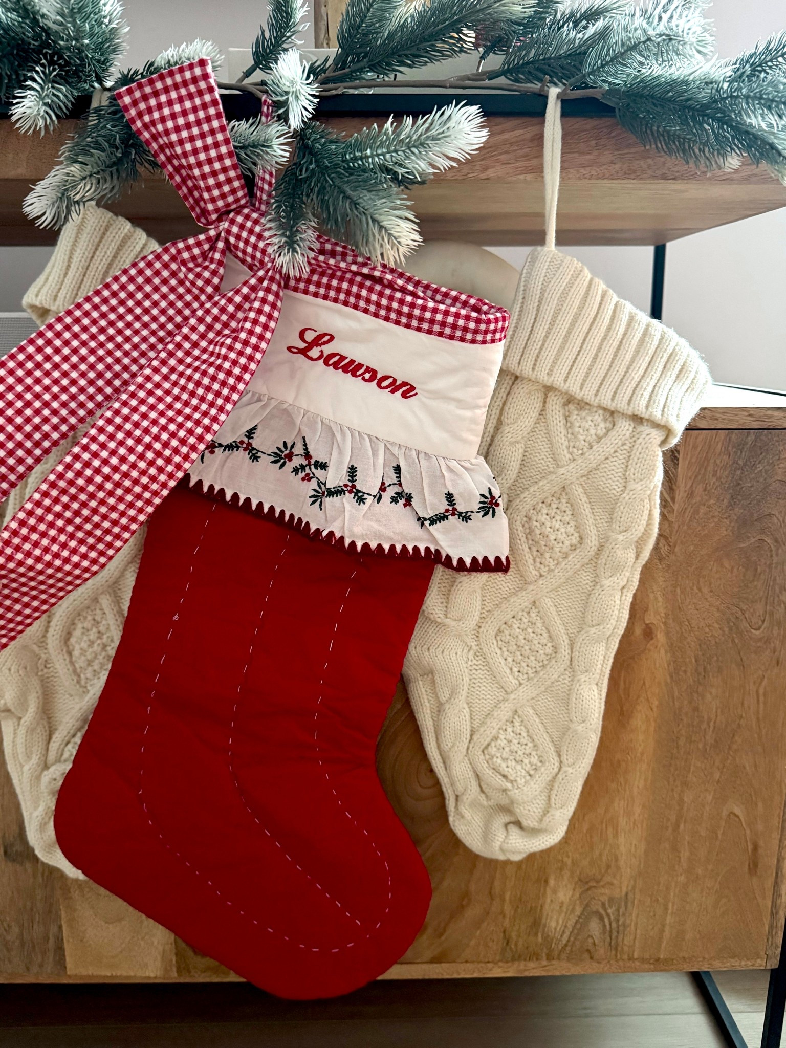 custom embroidered name children’s Christmas stocking🎄 so cute and not crazy expensive! arrived quickly:) love this for our baby girl’s first Christmas 

ruffle stocking, gingham, Christmas decor, baby Christmas finds, kids holiday decorations, pottery barn kids

#LTKHoliday #LTKKids #LTKBaby