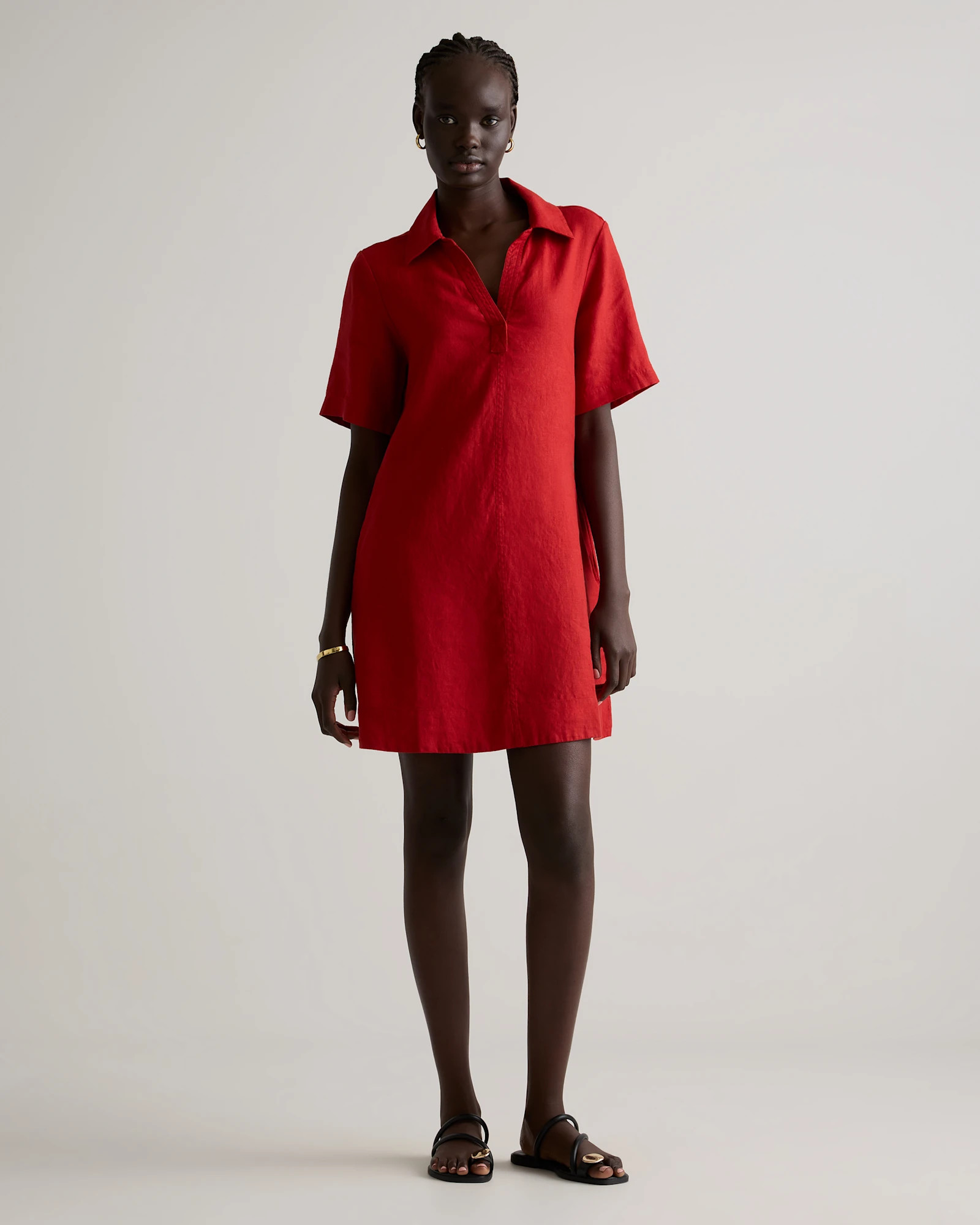 100% European Linen Popover Mini Dress | Quince