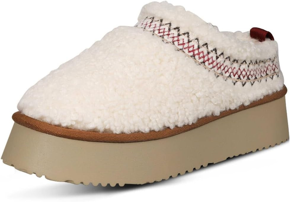 Platform Slippers for Women Mini Snow Boots Short Ankle Cozy Fleece Lined Thick Sole Womens Fluff... | Amazon (US)