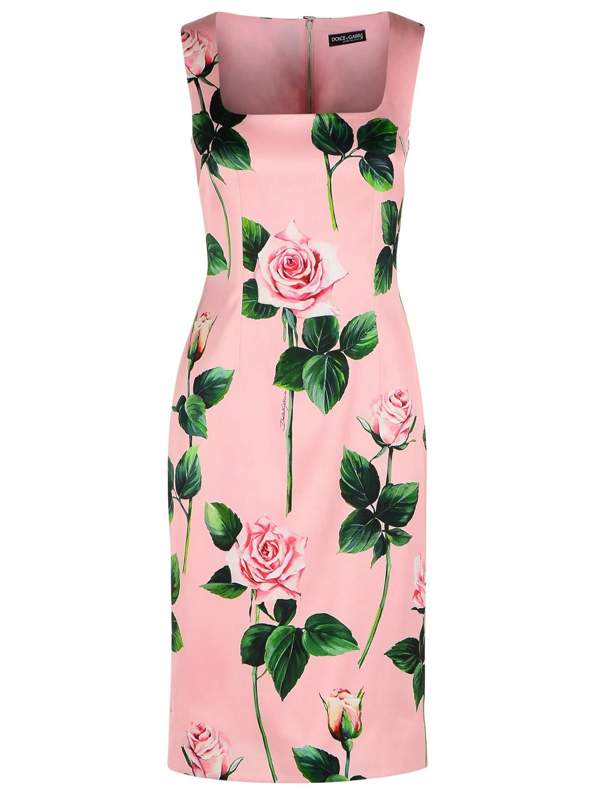 Dolce & Gabbana Floral Printed Square Neck Midi Dress | Cettire Global