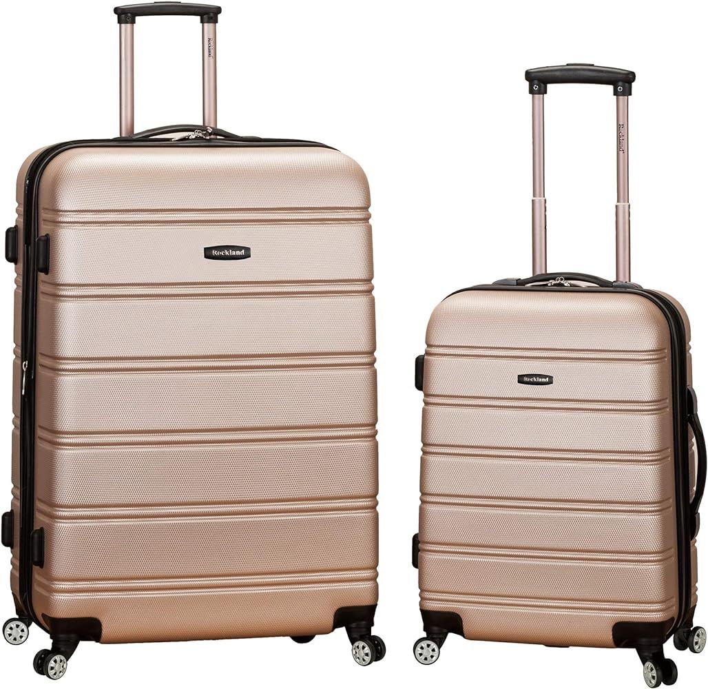 Rockland Melbourne Hardside Expandable Spinner Wheel Luggage, Champagne, 2-Piece Set (20/28) | Amazon (US)