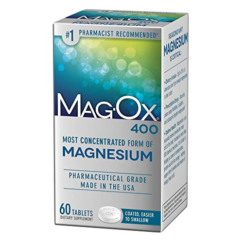 Mag-Ox 400 Magnesium Mineral Dietary Supplement Tablets, 483 mg Magnesium Oxide, 60 Count | Amazon (US)