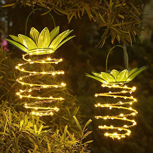 hanging solar lights outdoor landscape decorative hanging pineapple lights 60 led waterproof sola... | Walmart (US)