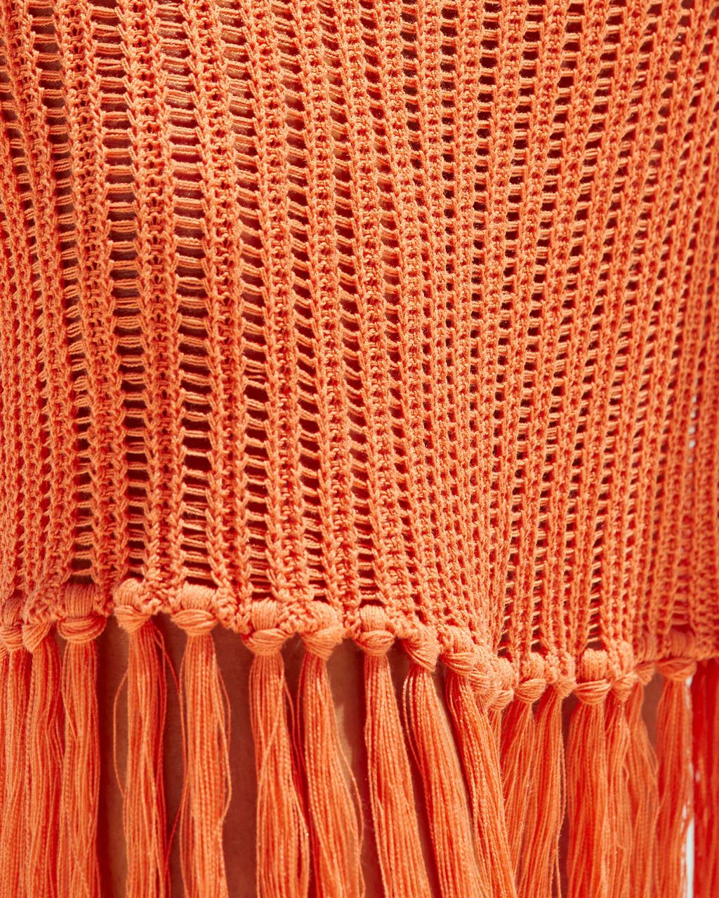 Vivien Crochet Fringe Hem Sheer Midi Dress | VICI Collection