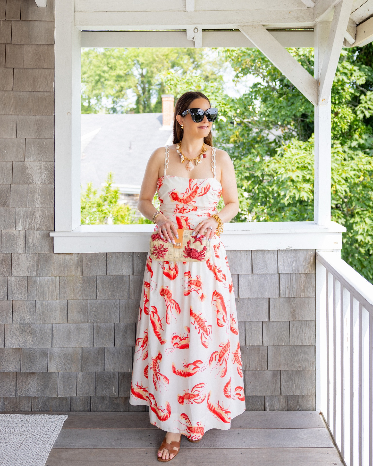 The perfect summer dress featuring a lobster print. Loved packing this piece for Nantucket and this fun clutch by @Mark and Graham 🦞

#LTKgrwm #LTKdayinmylife #LTKSeasonal