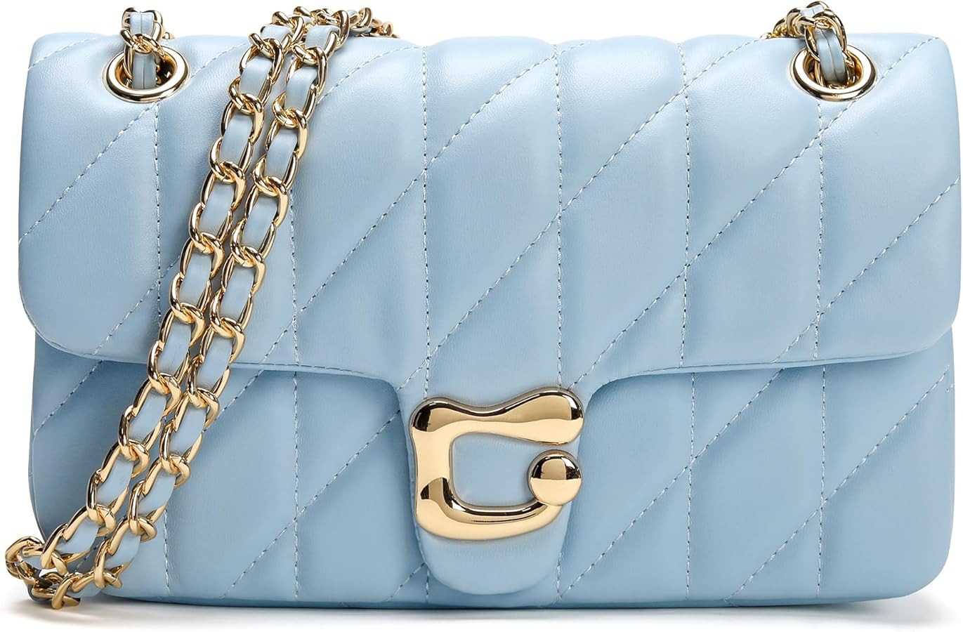 Quilted Crossbody Purse for Women Trendy - Ladies Shoulder Bag Leather Handbag Designer Evening C... | Amazon (US)