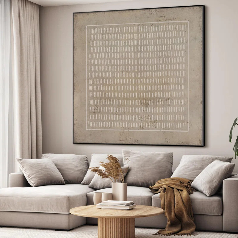 Abstract Rustic Geometric Line Patter Illustrations Extra Large Framed Wall Art Print Decor | Wayfair North America