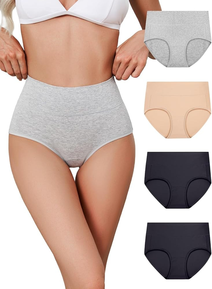 Women Cotton Cheeky Underwear - French High Cut Striped Panties | Amazon (US)