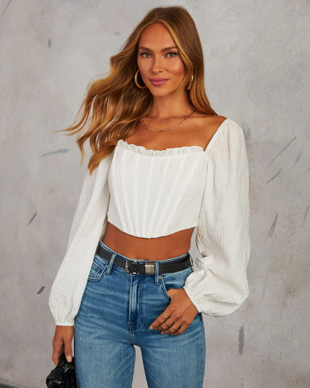 Melinda Puff Sleeve Corset Top | VICI