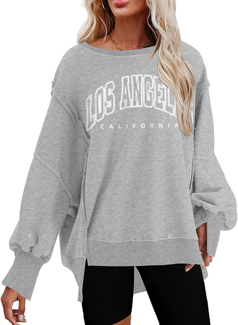 SHEWIN Sweatshirt for Women Crewneck Spring Lightweight Solid Color 2024 Fashion Warm Oversized F... | Amazon (US)