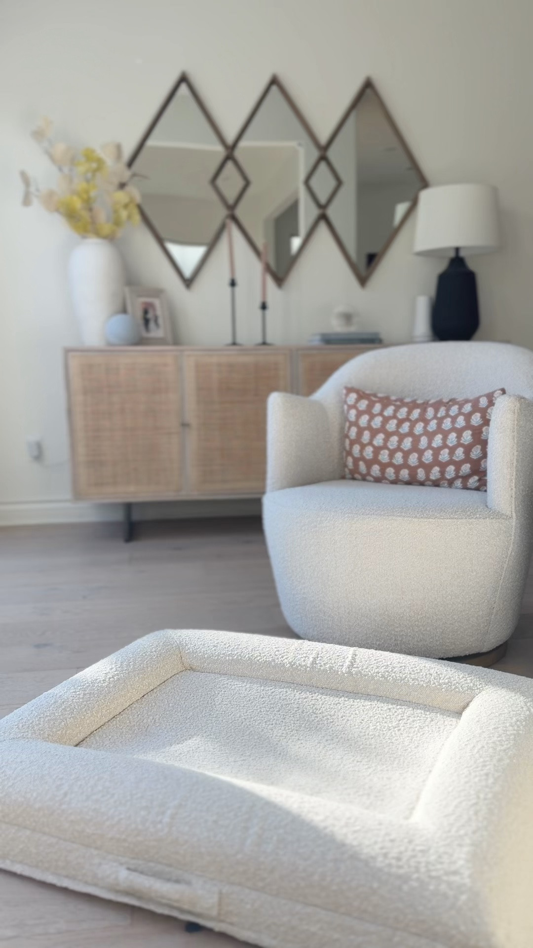 luxurious and sustainable Bouclé Bluewater™ Dog Bed made with orthopedic memory foam CertiPUR-US® certified foam - the ultimate retreat for your dog. Pet essentials, premium pet  bed, pet care, modern pet bed for dogs. Home decor, dining sideboard, swivel chair, cozy Sherpa chair, wall mirror  

#LTKVideo #LTKHome