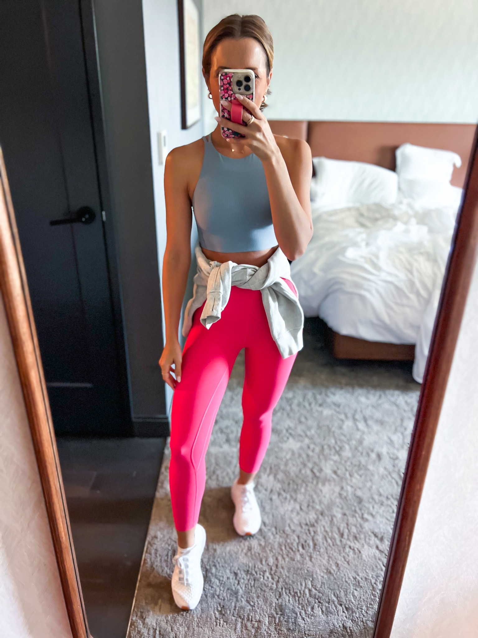 Travel outfit. Airport outfit. Lululemon align 23” (sz 0, color lipgloss). Lululemon like a cloud high neck ribbed (sz 4). Lululemon scuba funnel neck (XS). NOBULL knit runners (TTS, so comfy!!). White sneakers. Travel shoes. Travel sneakers. 

#LTKshoecrush #LTKtravel #LTKFitness