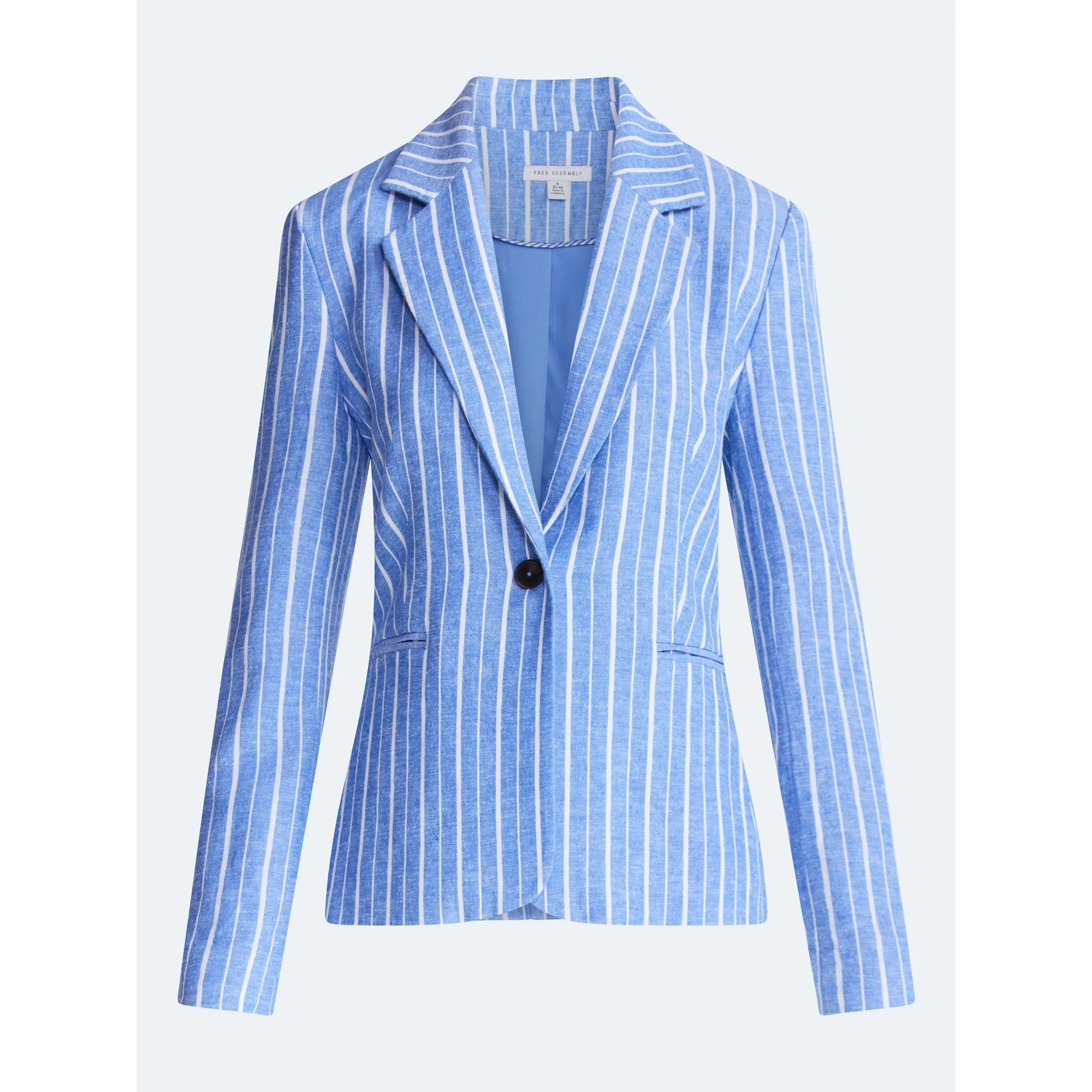 Free Assembly Women's and Women's Plus Linen-Blend Single Breasted Blazer, Sizes XS-4X | Walmart (US)