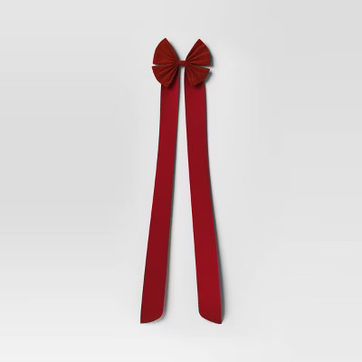 45" Velvet Double Loop Bow Christmas Tree Topper Red - Wondershop™ | Target