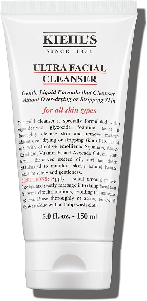 Kiehl's Ultra Facial Cleanser, Lightweight Foamy Facial Cleanser, Enriched Formula that Replenish... | Amazon (US)