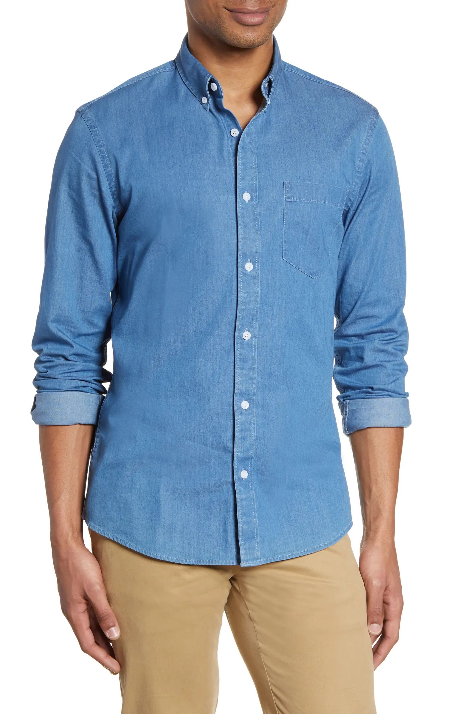 Slim Fit Chambray Button-Down Shirt | Nordstrom