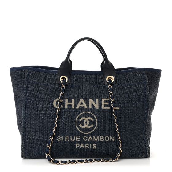 Woven Straw Large Deauville Tote Blue | FASHIONPHILE (US)