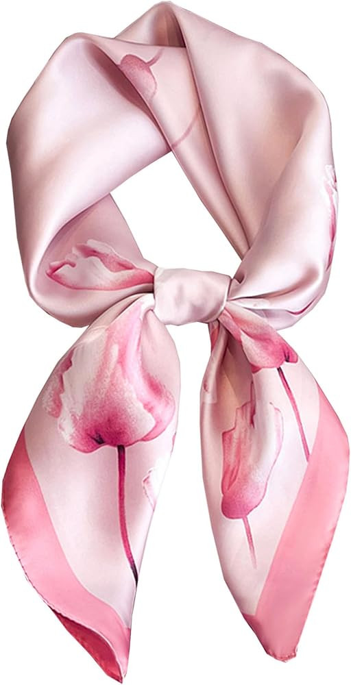 Silky Scarf for Women Lightweight Satin Bandanas Neck Hair Wrap For Sleeping Head Scarves 27.5" | Amazon (US)