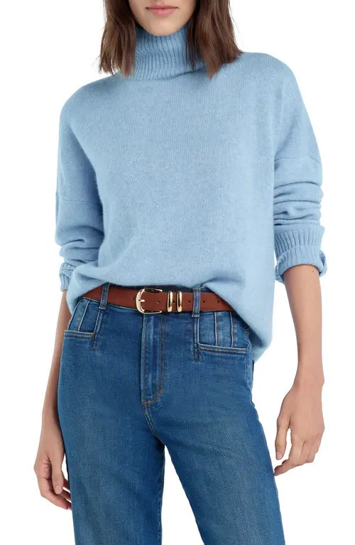 Favorite Daughter The Maddie Turtleneck Cashmere Sweater in Baby Blue at Nordstrom, Size Small | Nordstrom