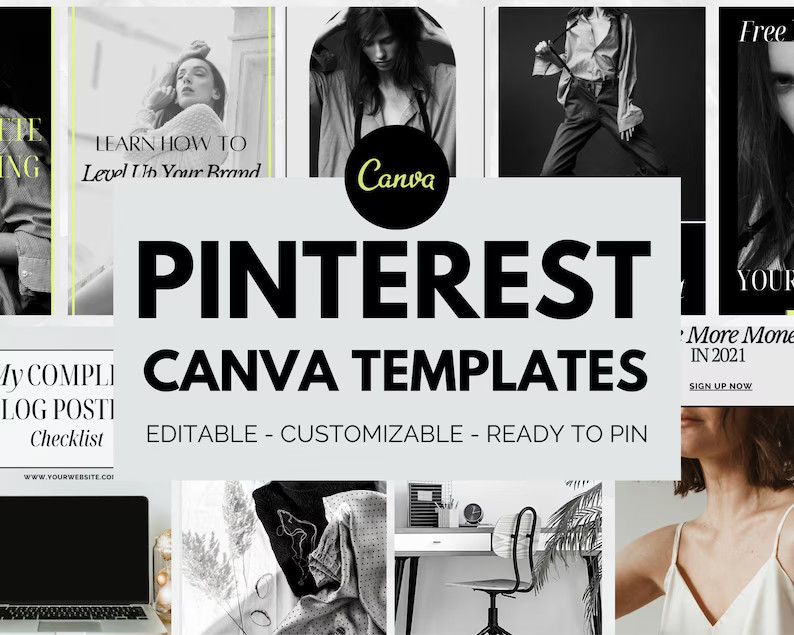 Fashion Blog Pinterest Templates | Social Media Graphics | Canva Templates | Social Media Marketi... | Etsy (US)