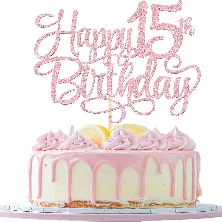 Rsstarxi 1 Pack Pink Happy 15th Birthday Cake Topper Number 15 Fifteen Years Old Birthday Cake Pi... | Amazon (US)