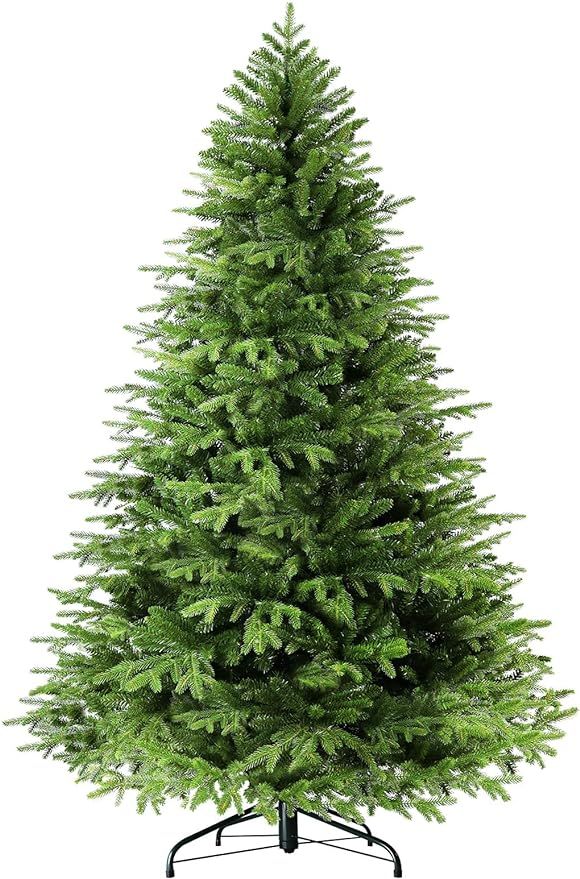 7ft Artificial Christmas Tree with Metal Foldable Stand，Easy Assembly，Holiday Christmas Trees... | Amazon (US)