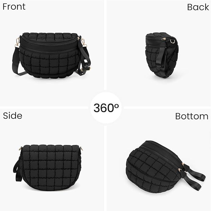 Puffer Crossbody Bum Bag Quilted Cherecked Cross Body Bumbags for Women Oversized Fanny Pack for ... | Amazon (US)