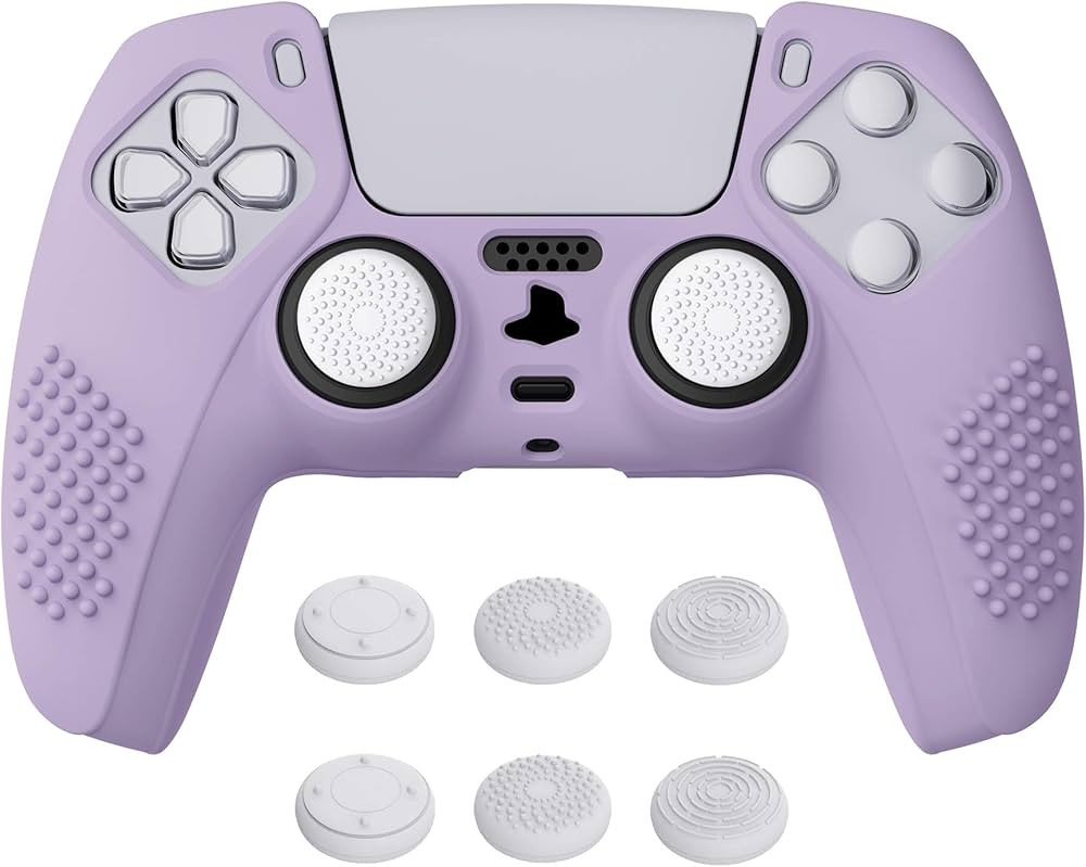 eXtremeRate PlayVital Mauve Purple 3D Studded Edition Anti-Slip Silicone Cover Skin for ps5 Contr... | Amazon (US)