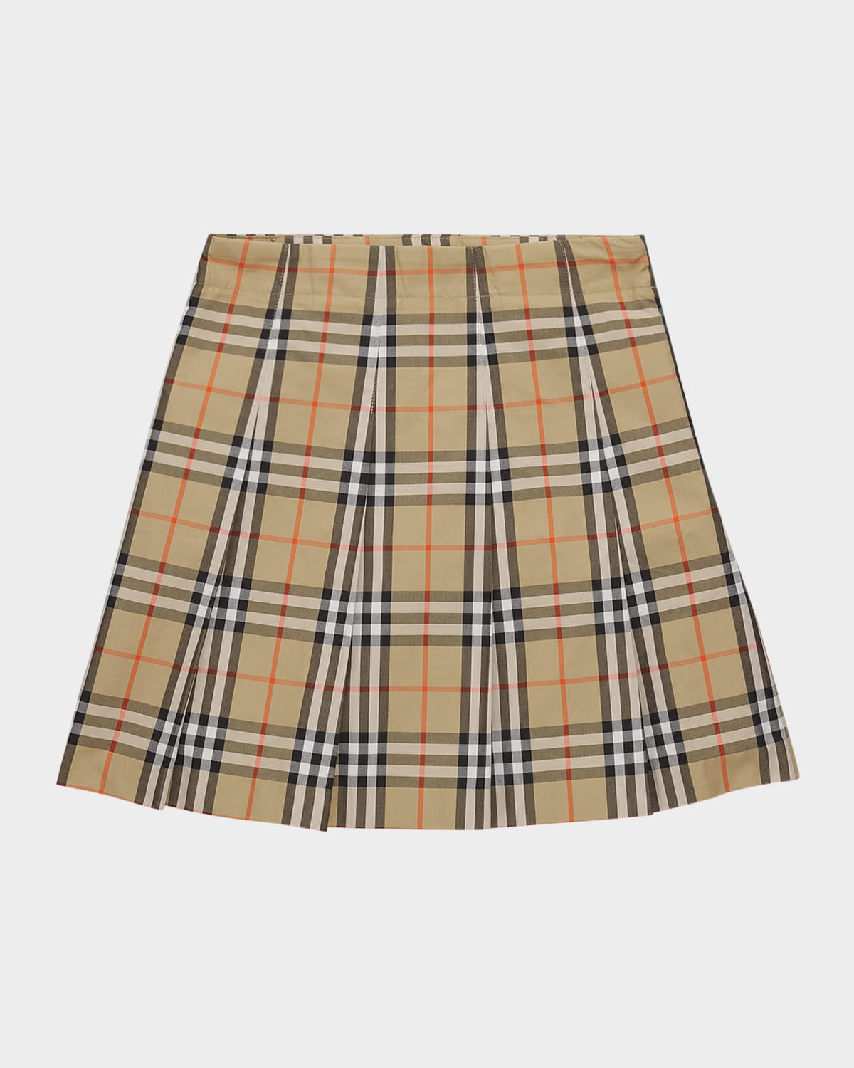 Girl & apos;s Pleated Check Cotton Twill Skirt, Size 10 | Neiman Marcus