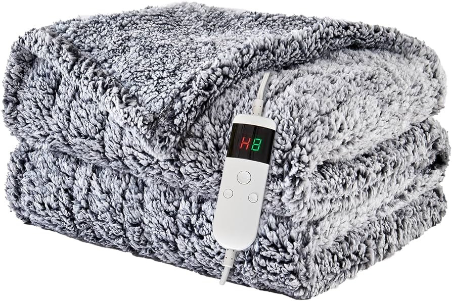 Heated Blanket Heated Throw, Electric Blanket 50"x60" Heating Blanket with 8 Hours Auto Off 10 Fa... | Amazon (US)