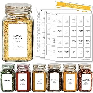 VUDECO Spice Labels 145PCS Spice Jar Labels in Total Pantry Labels for Containers Preprinted Kitchen | Amazon (US)