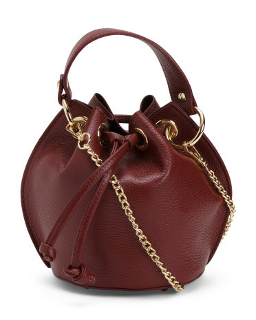 Made In Italy Leather Small Bucket Chain Strap | Handbags | Marshalls | Marshalls
