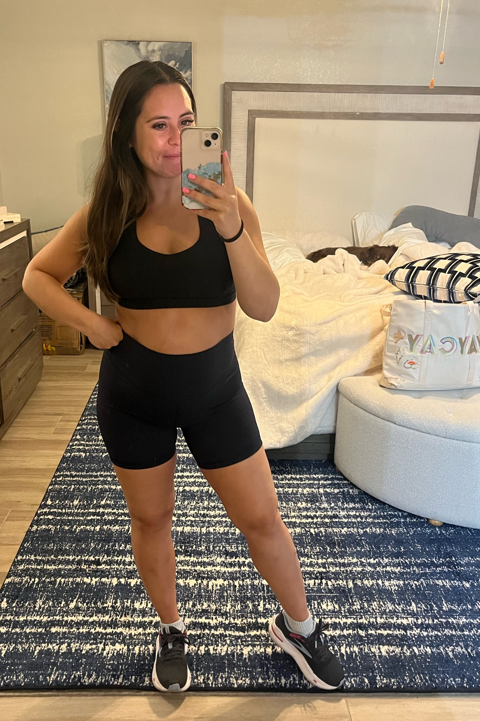Lulu dupe biker shorts ! 
Non maternity but have grown perfectly with the bump! 
Wearing size small 
6in short 

#LTKFindsUnder50 #LTKBump #LTKFitness