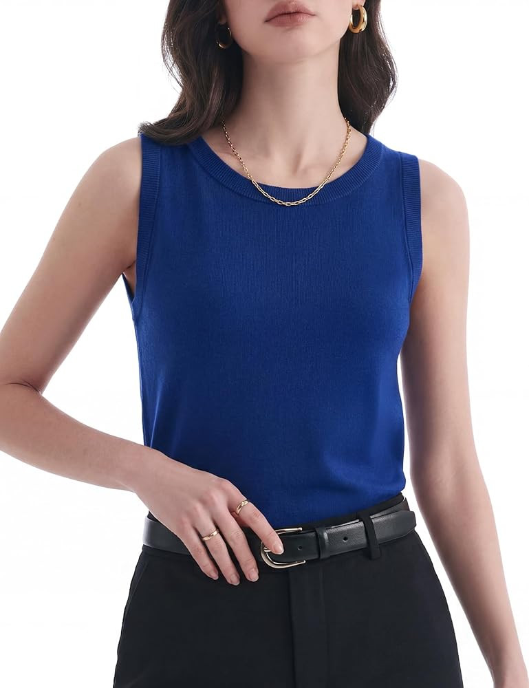 Suéteres ligeros de mezcla de lana para mujer, sin mangas, para verano, negocios, casual, colecc... | Amazon (US)