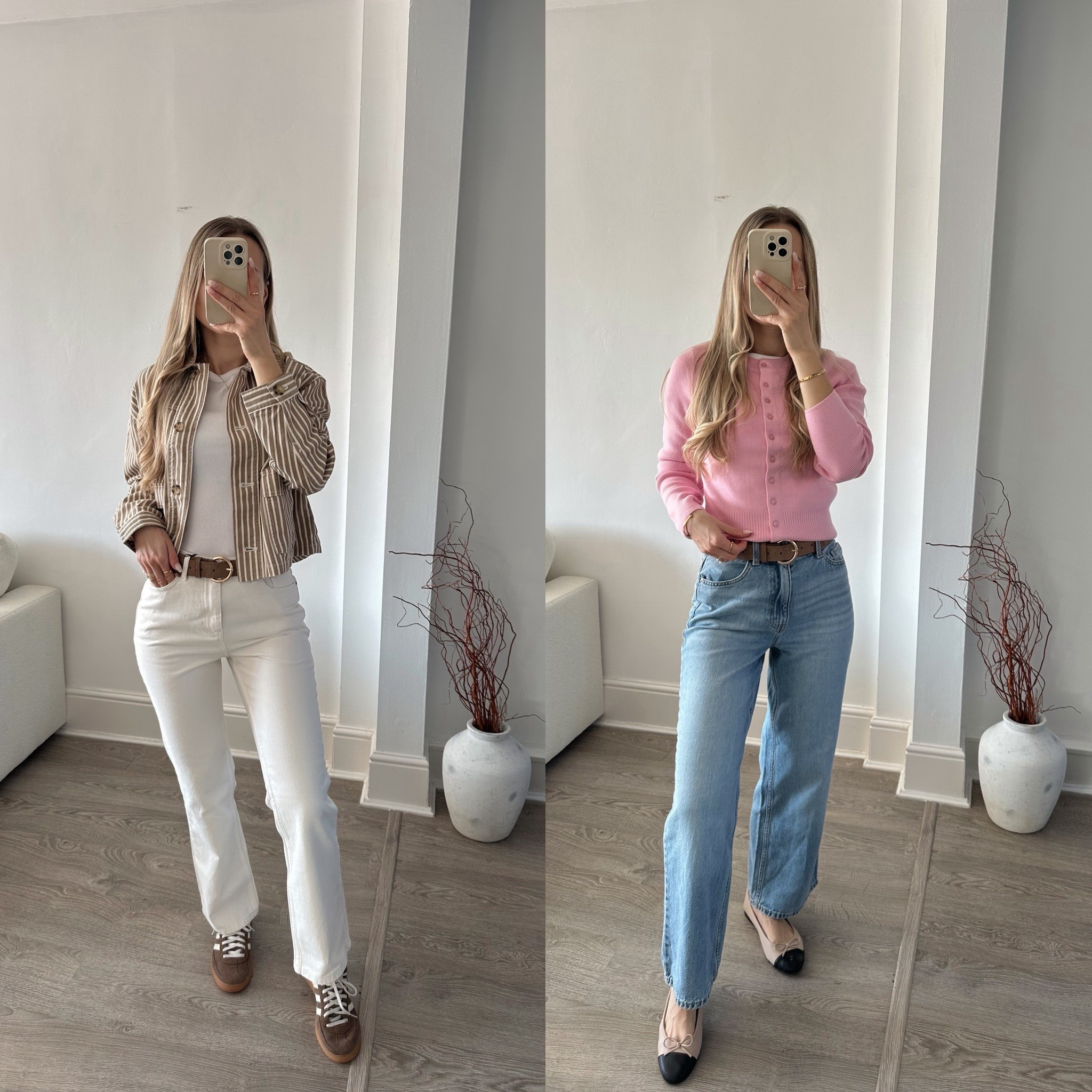 Cute and casual spring outfits styling pink and stripes 🤍 this pink cardigan.. wow 🥹

#LTKspring #LTKeurope #LTKuk