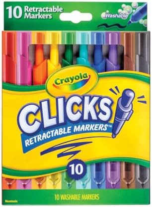 Crayola Clicks Retractable Tip Markers (10ct), Stocking Stuffers for Kids & Toddlers, Cone Tip Wa... | Amazon (US)