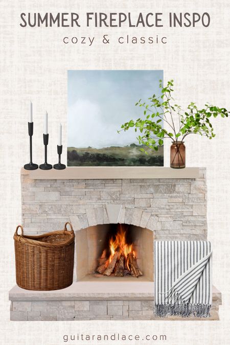 Fireplace decor. Summer fireplace ideas. 

#LTKGiftGuide #LTKHome #LTKSaleAlert