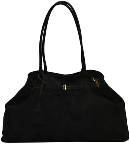 Oversized Suede Tote Handbag Elegant Top Handle Purse Fall Winter Satchel Purses for Women Office... | Amazon (US)